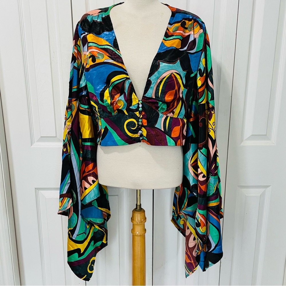 Live 4 Truth Multicolor Geometric Silk Top